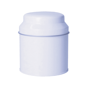 Lata Metálica Redonda Blanca 50gr con Tapa de Cúpula