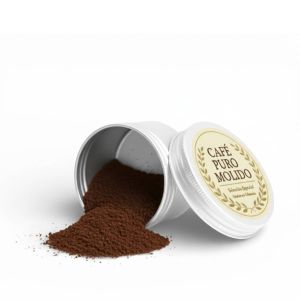 Lata aluminio blanca tapa rosca 250 ml abierta