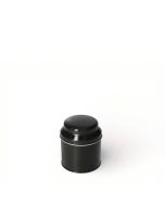 Bote Metálico Negro Pequeño con Tapa en Forma de Cúpula