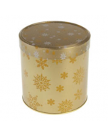 Bote metálico decorado Navidad dorado copos