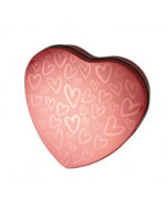 Caja metálica corazón con corazones roja