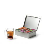 Caja metálica para té con 6 compartimentos