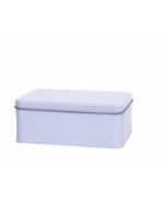Caja metálica rectangular blanca
