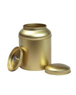 Bote metálico con tapa cúpula dorado - Grande