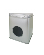 Cajita metálica con ventana redonda pequeña