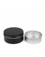 Jabonera aluminio negra redonda con bandeja