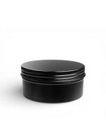 Latita Redonda de Aluminio 250ml Negra con Tapa de Rosca portada