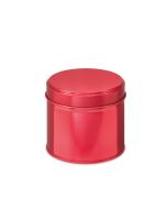 Lata roja metalizada redonda
