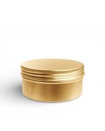 Latita Redonda de Aluminio 250ml Dorada con Tapa de Rosca portada