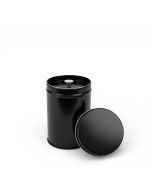 Latita Redonda Mediana Negra con Doble Tapa portada